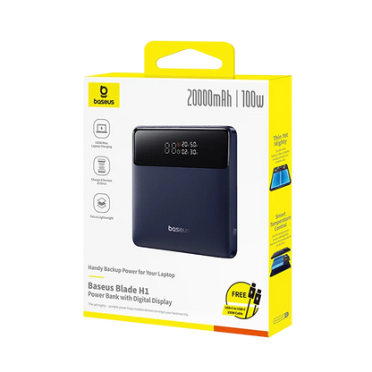 Batteria Esterna Baseus Blade H1, 20000mAh, 100W, QC + PD, 2 x USB-A - 2 x USB-C, Nera