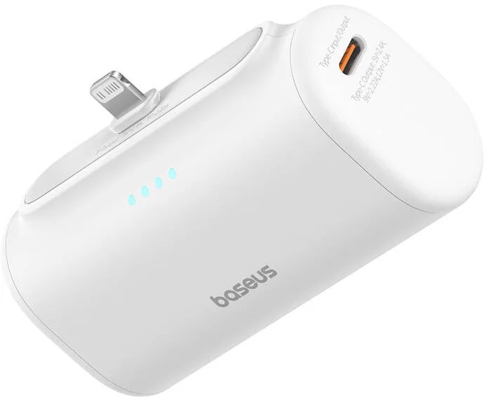 Batteria Esterna Baseus Compact, 5000mAh, 20W, PD, 1 x Lightning - 1 x USB-C, Bianca P10068307213-00