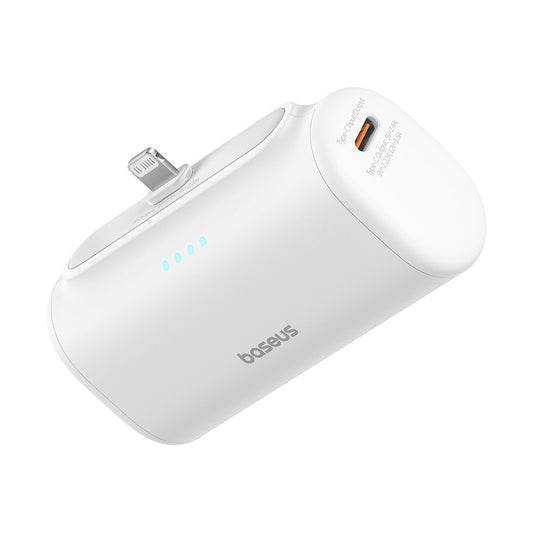 Batteria Esterna Baseus Compact, 5000mAh, 20W, PD, 1 x Lightning - 1 x USB-C, Bianca P10068307213-00