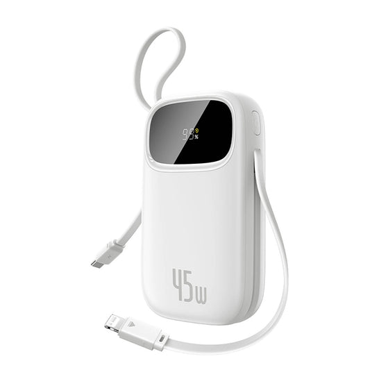 Batteria Esterna Baseus EnerFill FC31, 20000mAh, 45W, QC + PD, 1 x Lightning - 1 x USB-A - 2 x USB-C, Bianca E0028D01