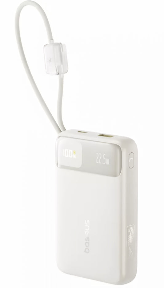 Batteria Esterna Baseus EnerFill FC11, 20000mAh, 22.5W, QC + PD, 1 x Lightning - 1 x USB-A - 2 x USB-C, Beige E0027S05