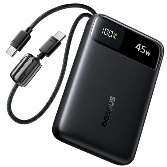 Batteria Esterna Baseus EnerFill FC11, 10000mAh, 45W, QC + PD, 1 x USB-A - 3 x USB-C, Nera E0031000