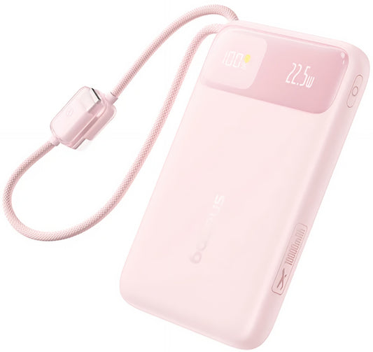 Batteria Esterna Baseus EnerFill FC11, 10000mAh, 22.5W, QC + PD, 1 x Lightning - 1 x USB-A - 2 x USB-C, Rosa E0027R07