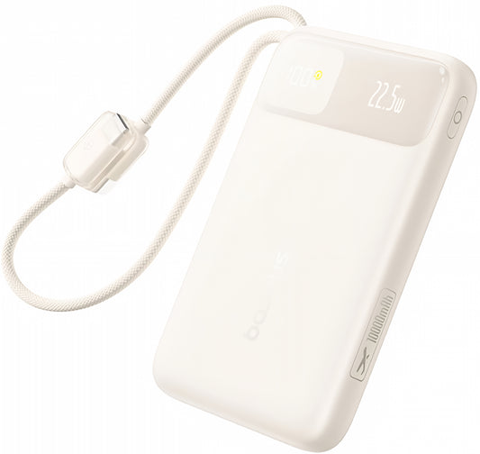 Batteria Esterna Baseus EnerFill FC11, 10000mAh, 22.5W, QC + PD, 1 x Lightning - 1 x USB-A - 2 x USB-C, Beige E0027R05
