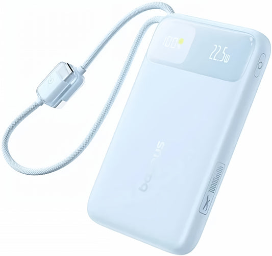 Batteria Esterna Baseus EnerFill FC11, 10000mAh, 22.5W, QC + PD, 1 x Lightning - 1 x USB-A - 2 x USB-C, Blu E0027R06