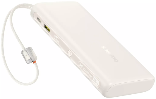Batteria Esterna Baseus EnerFill FC41, 20000mAh, 100W, QC + PD, 1 x USB-A - 3 x USB-C, Bianca E0028N04