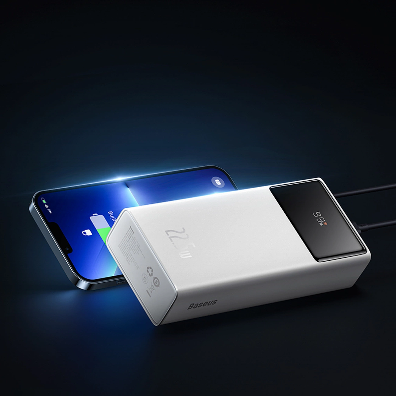 Batteria Esterna Baseus EnerFill FP41, 30000mAh, 22.5W, QC + PD, 1 x USB-C - 2 x USB-A, Bianca