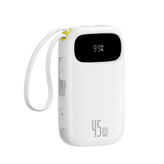 Batteria Esterna Baseus EnerFill FC31, 20000mAh, 45W, QC + PD, 1 x Lightning - 1 x USB-A - 2 x USB-C, Bianca E0028D01