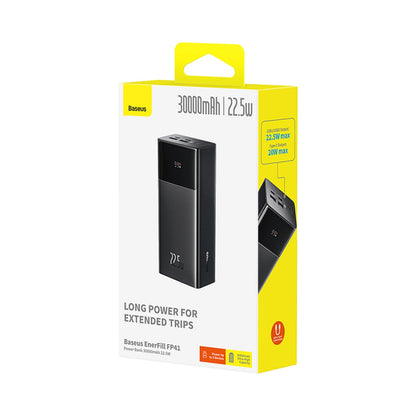 Batteria Esterna Baseus EnerFill FP41, 30000mAh, 22.5W, QC + PD, 1 x USB-C - 2 x USB-A, Nera