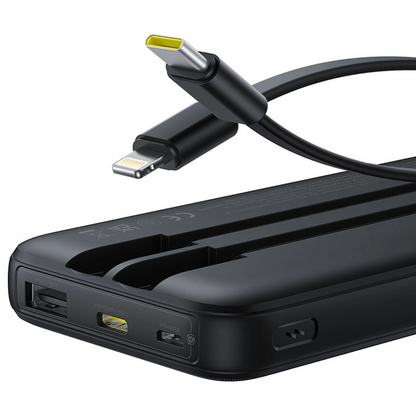 Batteria Esterna Baseus Lipow, 10000mAh, 22.5W, QC + PD, 1 x Lightning - 1 x USB-A - 2 x USB-C, Nera P10079101123-00