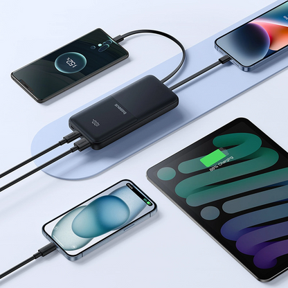 Batteria Esterna Baseus Lipow, 10000mAh, 22.5W, QC + PD, 1 x Lightning - 1 x USB-A - 2 x USB-C, Nera P10079101123-00
