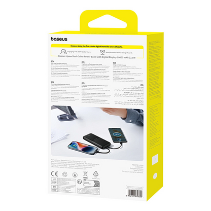 Batteria Esterna Baseus Lipow, 10000mAh, 22.5W, QC + PD, 1 x Lightning - 1 x USB-A - 2 x USB-C, Nera P10079101123-00