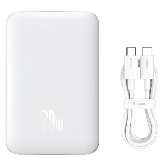 Batteria Esterna Baseus Magnetic Mini, 10000mAh, 20W, PD + FQI, 1 x USB-C, Bianca P10059001223-00