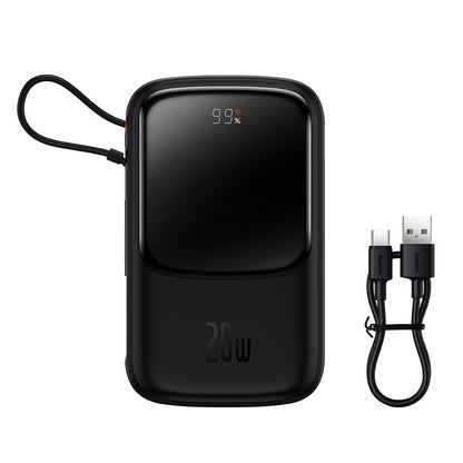 Batteria Esterna Baseus Qpow Pro, 20000mAh, 20W, QC + PD, 1 x Lightning - 1 x USB-A - 1 x USB-C, Nera PPQD040001
