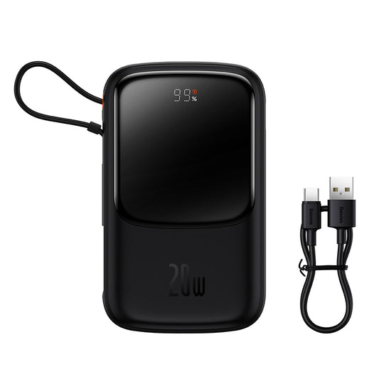Batteria Esterna Baseus Qpow Pro, 10000mAh, 20W, QC + PD, 1 x Lightning - 1 x USB-A - 1 x USB-C, Nera PPQD020001