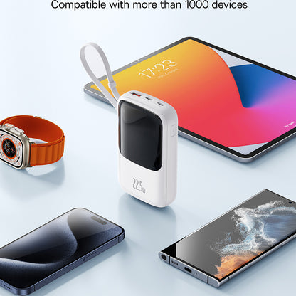 Batteria Esterna Baseus Qpow Pro+, 10000mAh, 22.5W, QC + PD, 1 x USB-A - 2 x USB-C, Bianca P10067101213-00