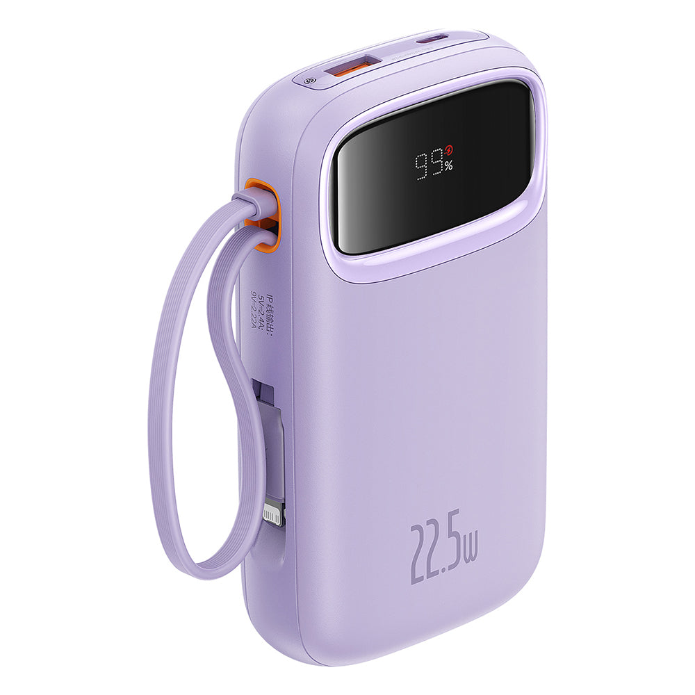 Batteria Esterna Baseus Qpow Pro+, 10000mAh, 22.5W, QC + PD, 1 x Lightning - 1 x USB-A - 2 x USB-C, Viola P10055003513-00