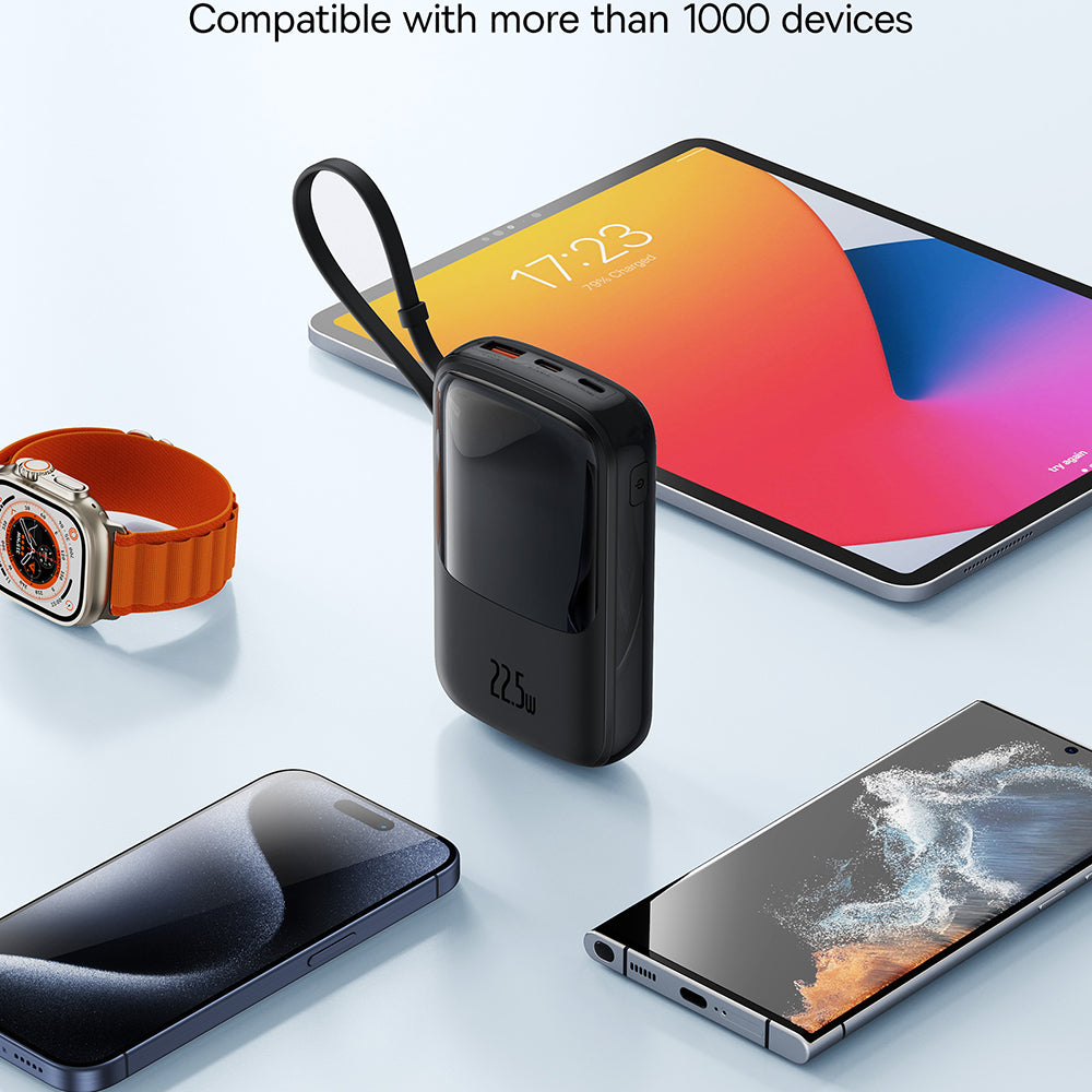 Batteria Esterna Baseus Qpow Pro+, 10000mAh, 22.5W, QC + PD, 1 x USB-A - 2 x USB-C, Nera P10067101113-00
