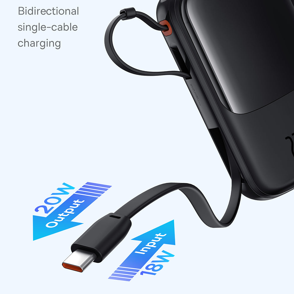 Batteria Esterna Baseus Qpow Pro+, 10000mAh, 22.5W, QC + PD, 1 x USB-A - 2 x USB-C, Nera P10067101113-00