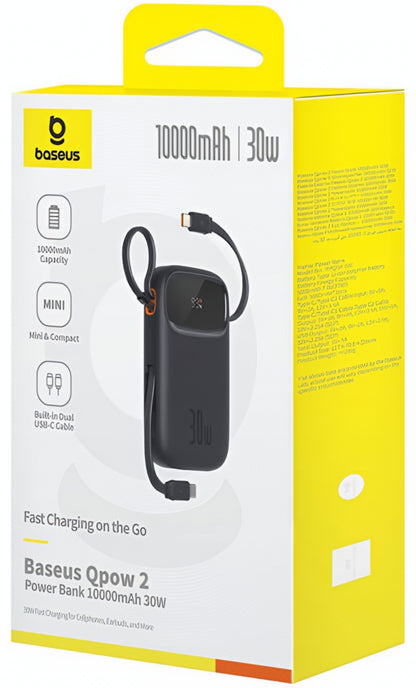 Batteria Esterna Baseus Qpow2, 20000mAh, 30W, QC + PD, 1 x USB-A - 3 x USB-C, Nera P10055009113-00