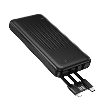 Batteria Esterna Borofone BJ79 Clever, 10000mAh, 10W, 1 x Lightning - 1 x USB-A - 1 x USB-C, Nera