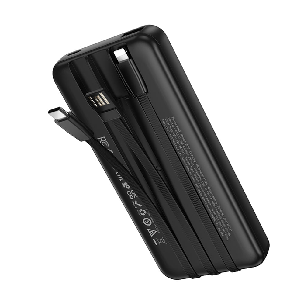 Batteria Esterna Borofone BJ79 Clever, 10000mAh, 10W, 1 x Lightning - 1 x USB-A - 1 x USB-C, Nera