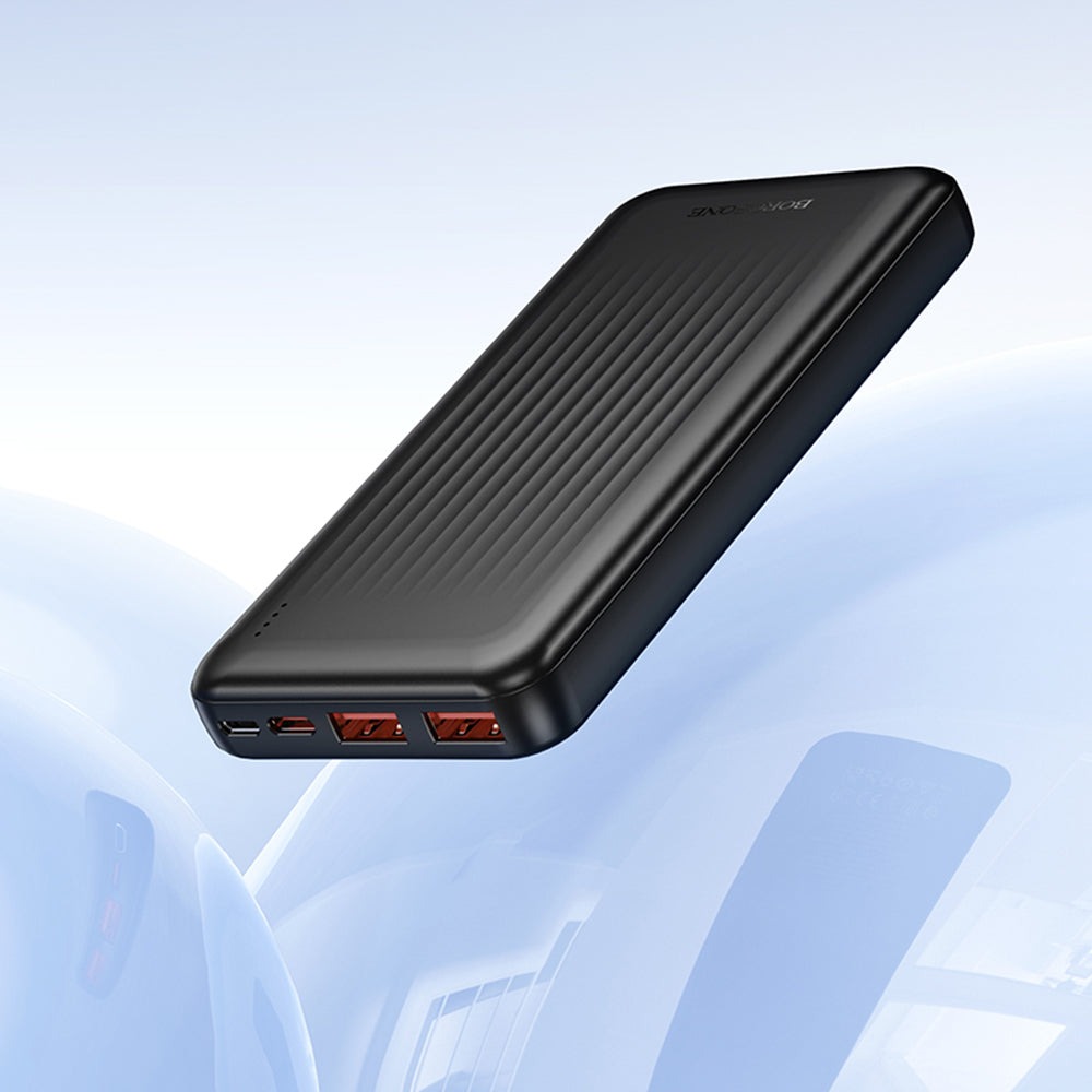 Batteria Esterna Borofone BJ80A Clever, 10000mAh, 22.5W, QC + PD, 1 x USB-C - 2 x USB-A, Nera