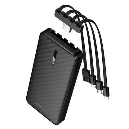 Batteria Esterna Borofone BJ84 Smooth, 10000mAh, 10W, 1 x Lightning - 1 x microUSB - 1 x USB-A - 1 x USB-C, Nera