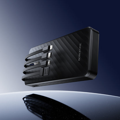 Batteria Esterna Borofone BJ84 Smooth, 10000mAh, 10W, 1 x Lightning - 1 x microUSB - 1 x USB-A - 1 x USB-C, Nera