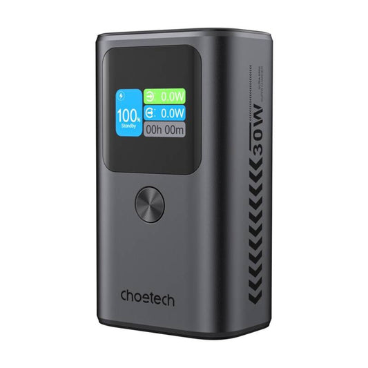 Batteria Esterna Choetech B701, 10000mAh, 30W, QC + PD, 1 x USB-A - 2 x USB-C, Nera