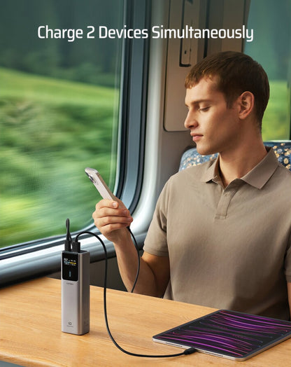 Batteria Esterna Cuktech, 10000mAh, 150W, QC + PD, 1 x USB-A - 1 x USB-C, Grigio CKPB100PGLBK