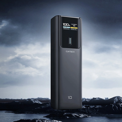 Batteria Esterna Cuktech, 10000mAh, 150W, QC + PD, 1 x USB-A - 1 x USB-C, Nera CKPB100PGLBL