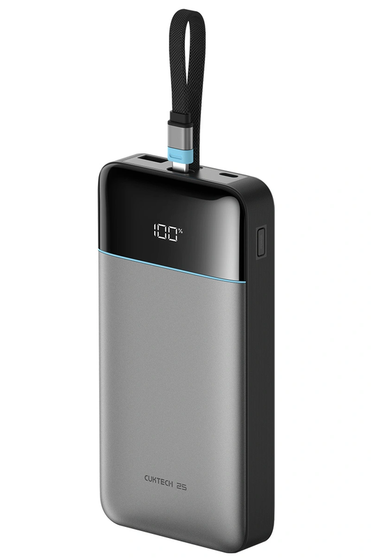 Batteria Esterna Cuktech LPB252N, 25000mAh, 120W, QC + PD, 1 x USB-A - 2 x USB-C, Grigio