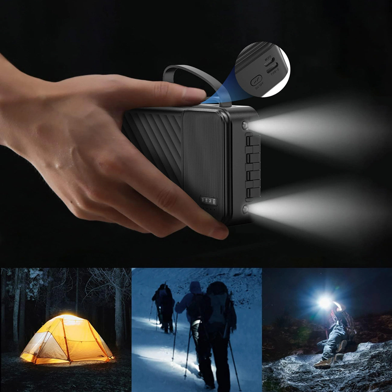 Dudao K11 Pro External Battery, 20000mAh, 10W, 1 x Lightning - 1 x microUSB - 1 x USB-A - 1 x USB-C, White