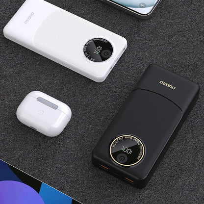 Dudao K12 External Battery, 10000mAh, 22.5W, QC + PD, 1 x USB-C - 2 x USB-A, Black