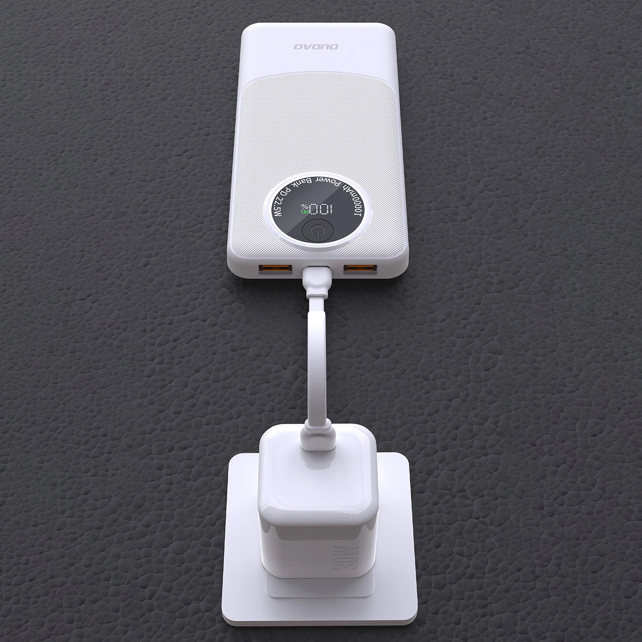 Batteria Esterna Dudao K12, 10000mAh, 22.5W, QC + PD, 1 x USB-C - 2 x USB-A, Bianca