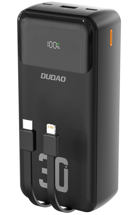 Batteria Esterna Dudao K15MAX, 30000mAh, 22.5W, QC + PD, 1 x USB-A - 2 x Lightning - 2 x USB-C, Nera