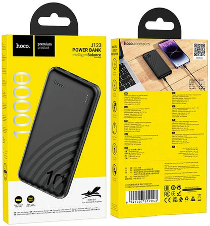 Batteria Esterna HOCO J123, 10000mAh, 10W, 2 x USB-A, Nera