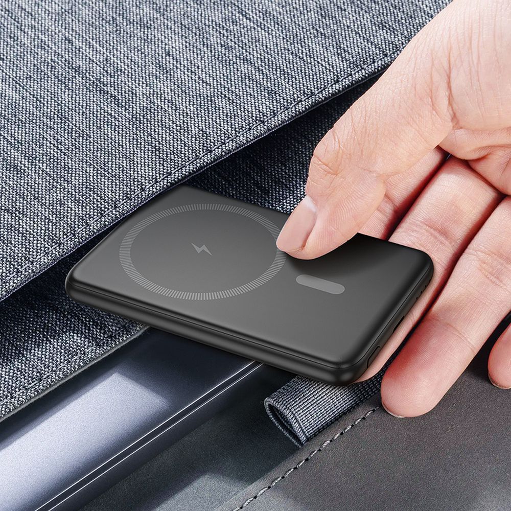 Batteria Esterna HOCO Wireless J140A, 5000mAh, 20W, PD + QI, 1 x USB-C, Nera