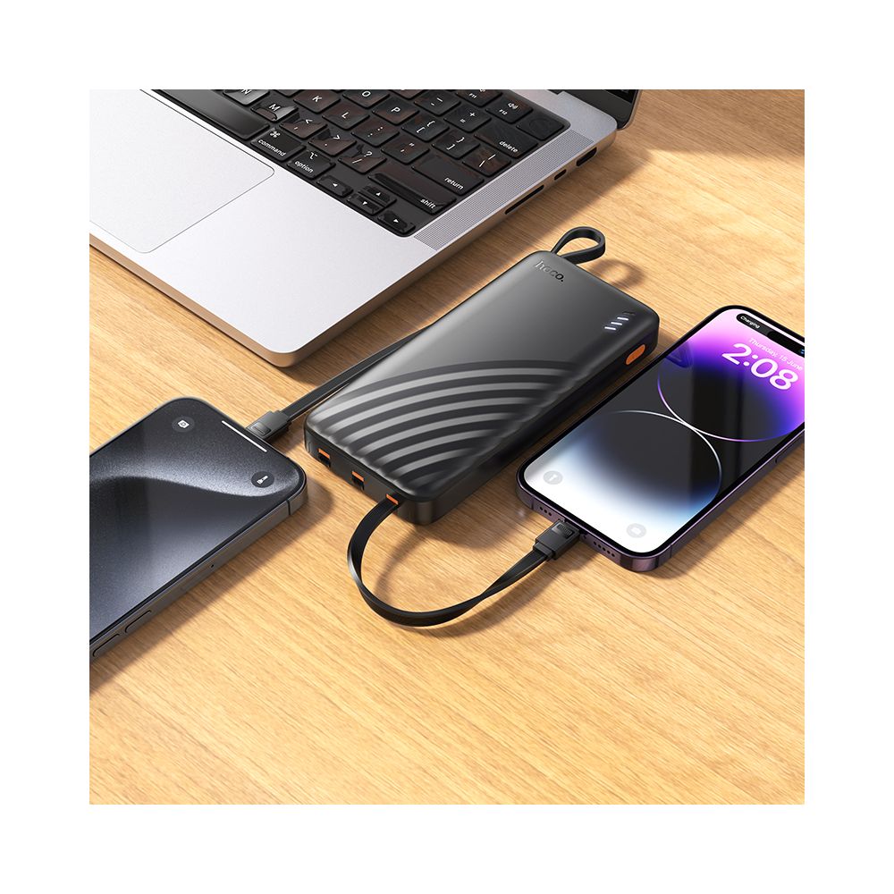 Batteria Esterna HOCO J146, 10000mAh, 10W, 1 x Lightning - 1 x microUSB - 1 x USB-A - 1 x USB-C, Nera