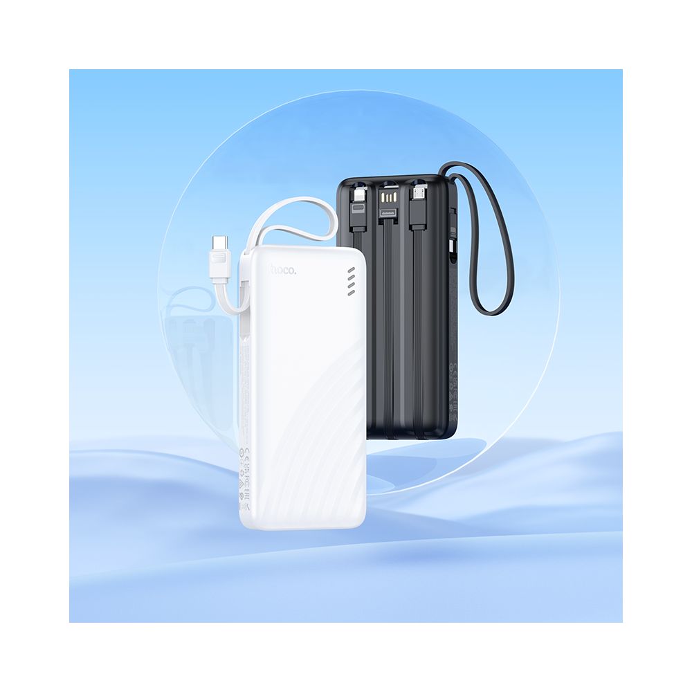 Batteria Esterna HOCO J146, 10000mAh, 10W, 1 x Lightning - 1 x microUSB - 1 x USB-A - 1 x USB-C, Nera