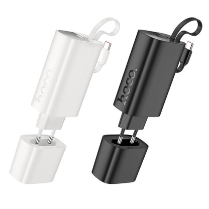 Power bank HOCO J148 2 in 1, 5000 mAh, 20 W, PD, 2 x USB-C, bianca