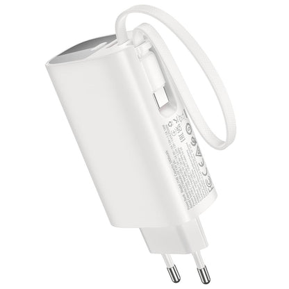 Power bank HOCO J148 2 in 1, 5000 mAh, 20 W, PD, 2 x USB-C, bianca