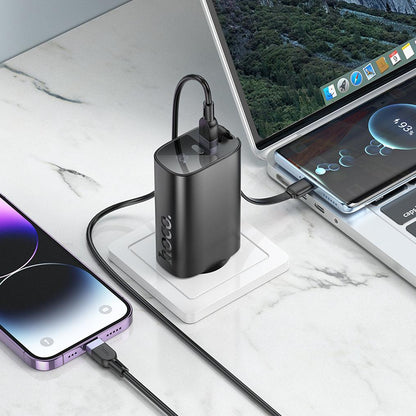 Power bank HOCO J148 2 in 1, 5000 mAh, 20 W, PD, 2 x USB-C, nera