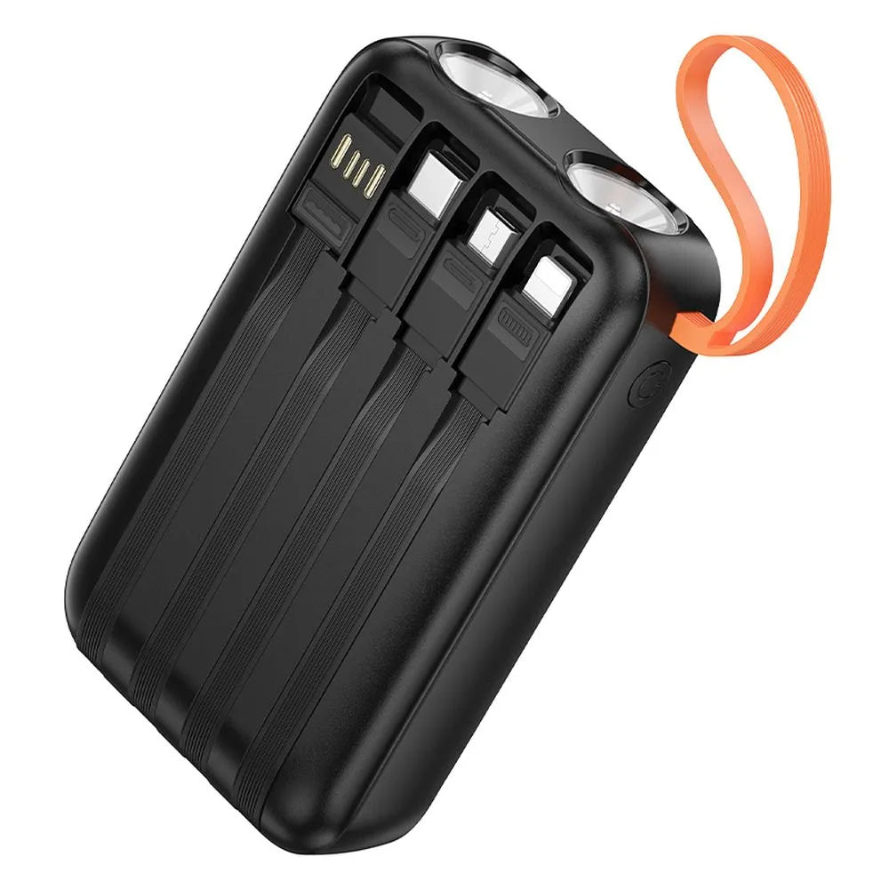 Batteria Esterna HOCO J151, 10000mAh, 10W, 1 x Lightning - 1 x microUSB - 1 x USB-A - 1 x USB-C, Nera