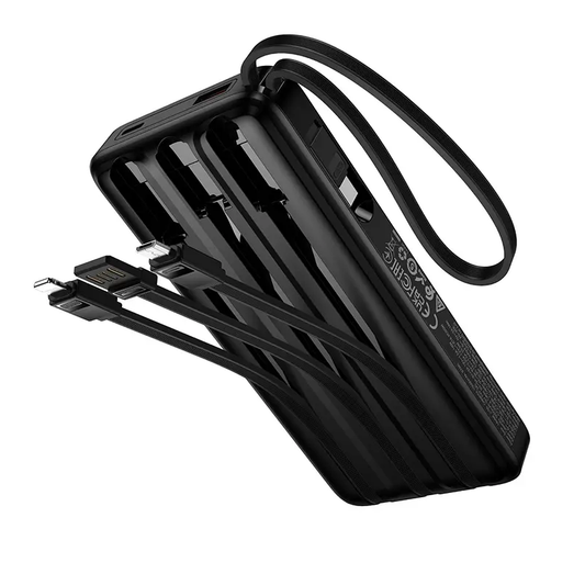 Batteria Esterna HOCO J156 Founder, 10000mAh, 22.5W, QC + PD, 1 x Lightning - 1 x microUSB - 1 x USB-A - 2 x USB-C, Nera