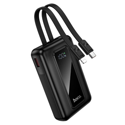 Batteria Esterna HOCO J162, 10000mAh, 22.5W, QC + PD, 1 x Lightning - 1 x USB-A - 2 x USB-C, Nera