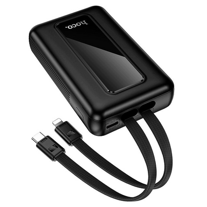 Batteria Esterna HOCO J162, 10000mAh, 22.5W, QC + PD, 1 x Lightning - 1 x USB-A - 2 x USB-C, Nera