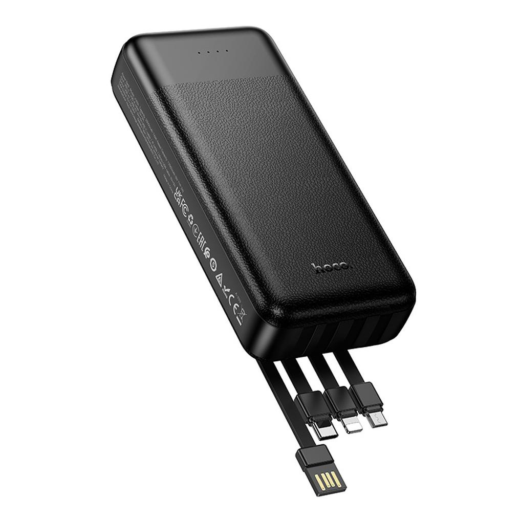 HOCO J163A Power Bank, 20000mAh, 10W, 1 x Lightning - 1 x microUSB - 1 x USB-C - 2 x USB-A, Black