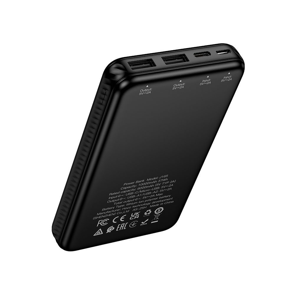 Batteria Esterna HOCO J165A, 10000mAh, 10W, 2 x USB-A, Nera